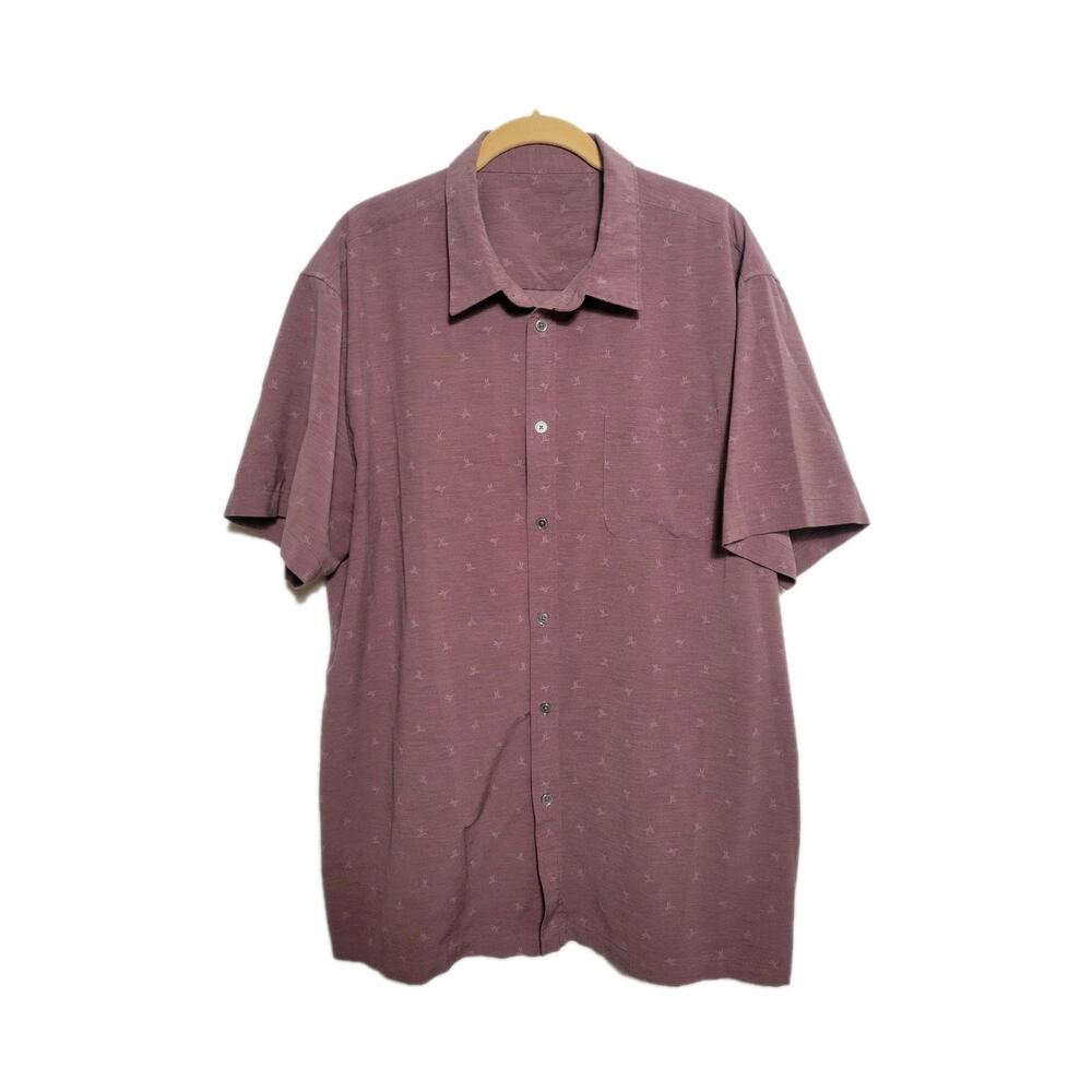 Vuori Mens XXL Bridge Short Sleeve Button Down Shirt Origami Paper Crane Print